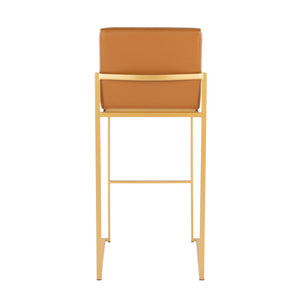 English Elm Contemporary High Back Upholstered Barstool Set with Black Steel Frame for Kitchen B202P222202