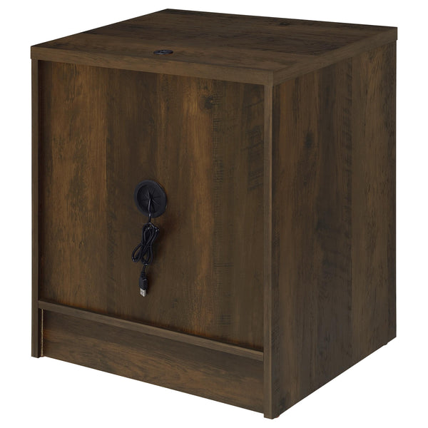 English Elm Geary Dark Pine 2-Drawer Nightstand with LED Lighting, Dual Outlet & USB-A/C Charging Ports for Bedsides B062P375559