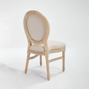 English Elm French Country Dining Chairs Set Of 2 - Elegant Upholstered, Stackable & Versatile For Any Space W3426P324205