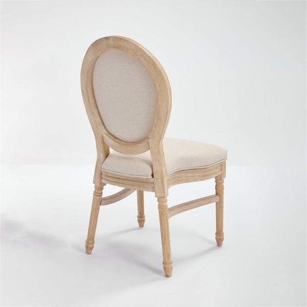 English Elm French Country Dining Chairs Set Of 2 - Elegant Upholstered, Stackable & Versatile For Any Space W3426P324205