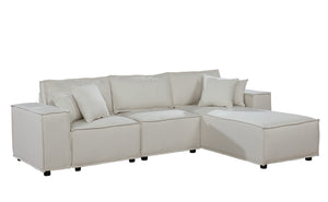 English Elm Hector Linen Sectional Sofa with Reversible Chaise and Pocket Coil Spring Support B2749S00076
