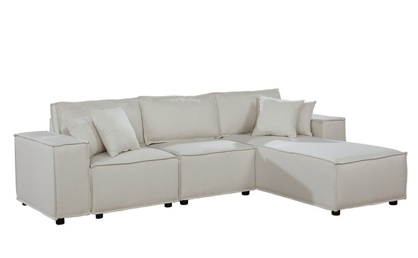 English Elm Hector Linen Sectional Sofa with Reversible Chaise and Pocket Coil Spring Support B2749S00076