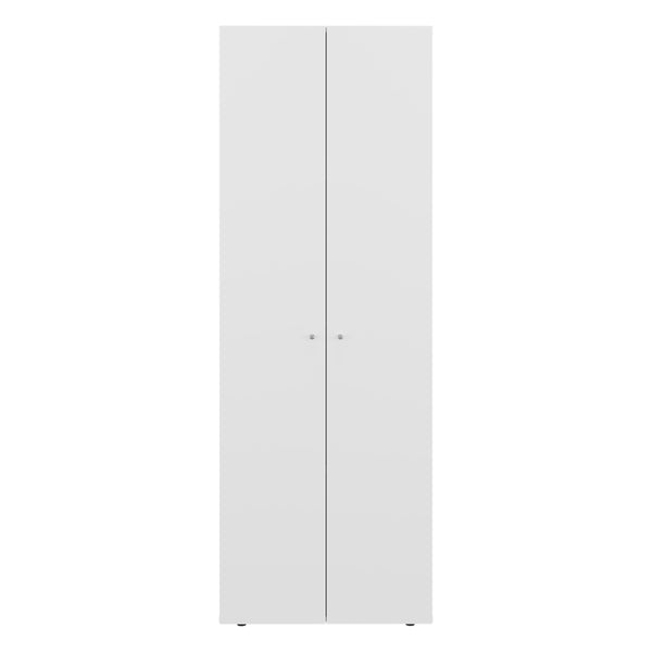 English Elm FM 2-Door Tall Wardrobe Cabinet with Full-Length Rod and 4 Shelves, Scratch-Resistant Melamine Finish White 71.26 L x 20.08 W x 5.51 H B128P361091