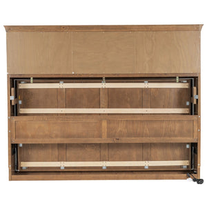 English Elm Twin Size Murphy Bed With Charging Station, Storage Drawer & Stylish Wood Finish For Space-Saving Design N7090004019D-GIGA