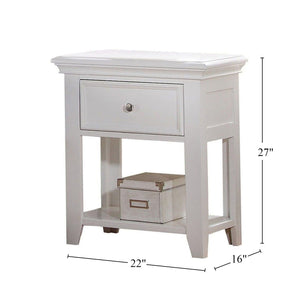 English Elm 1 Drawer White Nightstand With Open Shelf - Modern Design For Stylish Bedroom Storage Solutions B016P253591