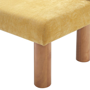 English Elm Upholstered Dining and Entryway Bench with Rubberwood Legs Padded Seat 300 Lb Capacity Natural,Yellow N779P371712Y