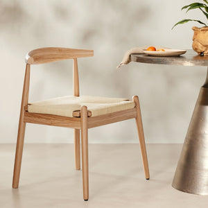 English Elm Weave Dining Chairs Set Of 2 - Stylish Mid-Century Modern Oak Frame & Handwoven Seat For Any Room T3623P371952-GIGA