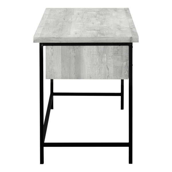 English Elm Computer Desk with Reclaimed Wood-Look Top, 3 Drawers, Compact 55" Workspace, Sturdy Metal Base Grey 60 L x 27 W x 6 H B2710P219793