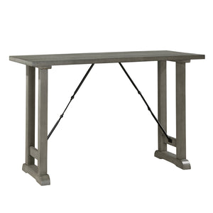 English Elm Light Gray Auburndale Counter Height Table with Black Turnbuckle Base, Industrial Acacia Veneer Dining Piece B011P238919
