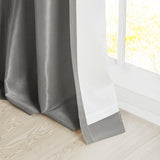 Madison Park Emilia Transitional Twist Tab Lined Window Curtain Panel MP40-6556 Charcoal