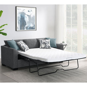 English Elm Pacheco Upholstered Sleeper Sectional with Chaise and Pullout Bed, Patterned Pillows & Sturdy Frame Grey B062P375540