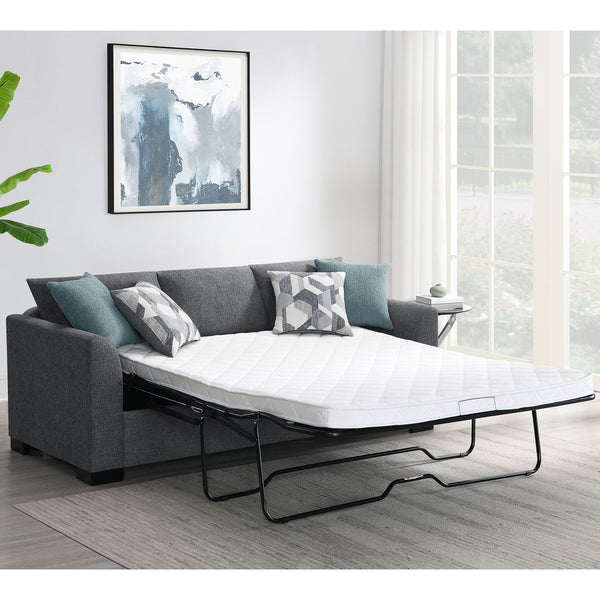 English Elm Pacheco Upholstered Sleeper Sectional with Chaise and Pullout Bed, Patterned Pillows & Sturdy Frame Grey B062P375540