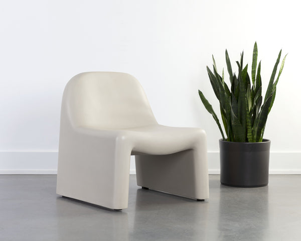 Sunpan Kessel Lounge Chair - Sculpted Concrete Design for Indoor & Covered Outdoor Spaces, Cream Finish