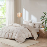 Clean Spaces Dover Casual 5 Piece Organic Cotton Oversized Comforter Cover Set w/removable insert LCN10-0106 Natural