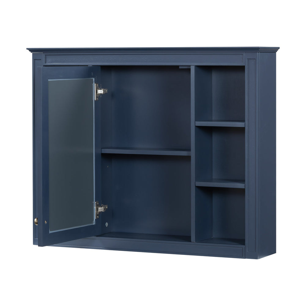 English Elm 36'' Modern Bathroom Vanity Set With Sink, Mirror & 6 Open Shelves - Stylish Storage Solution! N710S236006C