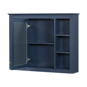 English Elm 36'' Modern Bathroom Vanity Set With Sink, Mirror & 6 Open Shelves - Stylish Storage Solution! N710S236006C