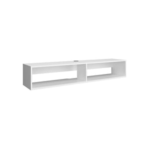 English Elm TV Stand engineered wood with 2 shelves, compact modern oak finish, durable storage, eco certified quality White 64.57 L x 17.72 W x 3.54 H B097P250855