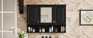 English Elm 3-in-1 Wall Mounted Bathroom Medicine Cabinet with Soft Close Mirror and Towel Bar Black N710P358620B