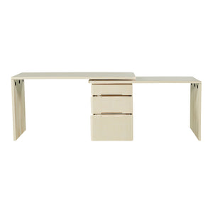 English Elm 90" Rotating L-shape Executive Desk Natural Melamine Mdf Surface Three Drawers Home Office Natural Wood N751S383638K
