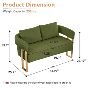 English Elm Ts Velvet Accent Chair with Gold Metal Legs Glam Art Deco Style for Living Room Green W2311S00006