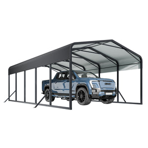 English Elm 15x25ft Steel Carport Heavy Duty Outdoor Shelter for Trucks Boats and Tractors W1820S00024