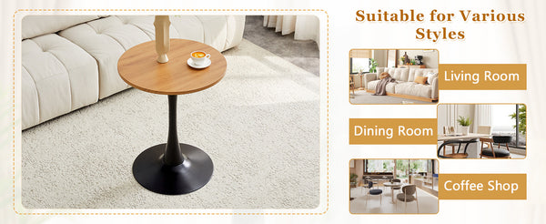 English Elm Round Faux Marble Tulip Dining Table Mid Century Pedestal Base for Compact Kitchens Wood W2920P395714