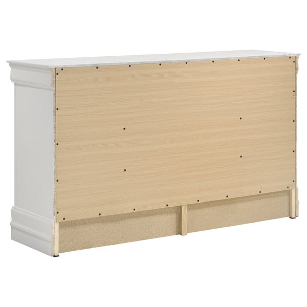 English Elm Mckee Queen Bedroom Set White Panel Bed Dresser Nightstand Mirror Four Piece Suite B062S01793