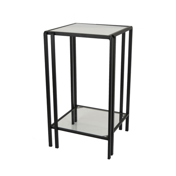 English Elm Buckley Black Metal Plant Stand with Mirrored Shelves for Glam Living Room Decor B056P416943