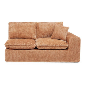 English Elm 107'' Boucle Modular Sectional with Reversible Chaise and Two Ottomans for Living Room Orange W1413S00169