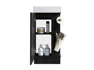 English Elm 16 16 inch bathroom vanity sink combo for small spaces with stone sink, soft-close doors, storage pockets Black + Dark Walnut 19.3 L x 13 W x 30.7 H W3520P327619