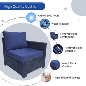 English Elm Outdoor 7-Piece Pe Rattan Garden Patio Furniture Set With Cushions For Stylish Comfort & Durability W213S00045-GIGA