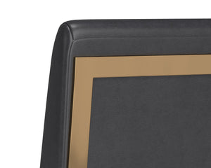 Sunpan Dean Office Chair - Modern Faux Leather Design with Stylish Stainless Steel Base for Effortless Elegance Brushed Brass / Bravo Portabella