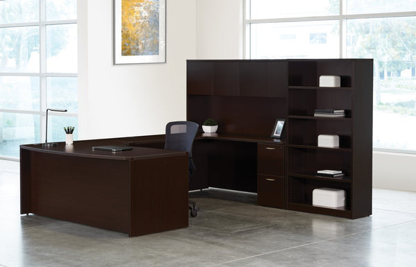 OSP Home Furnishings Napa U Shaped Sectional with Built in Storage for Modern Living Rooms Espresso NAPESP-TYP15R