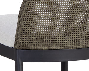 Sunpan Calandri Counter Stool - Stylish Outdoor Seating with Comfort, Durable Fabric & Chic Wicker Design Black / Louis Cream