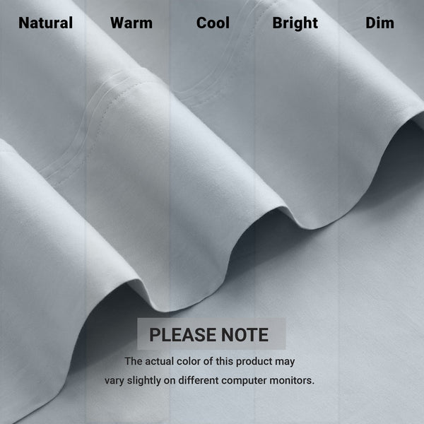 English Elm 4 Luxurious California King Sateen Sheet Set - 100% Egyptian Cotton, Deep Pocket, Elegant Blue Color B035P381322