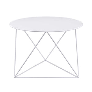 English Elm Metal Modern Geometric Round Accent Table with Irregular Metal Base for Contemporary Living Room Decor White B016P311275