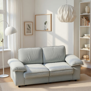 English Elm Fx-P20M-2S-Cw Cream White Storage Loveseat Sofa - Stylish Compact Couch With Hidden Storage For Small Spaces W576S00228