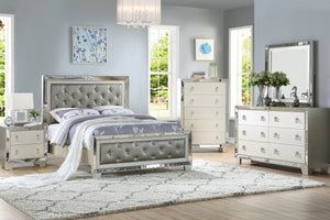 English Elm Traditional Elegant 6-Drawer Dresser with Antique Finish and Decorative Pulls for Spacious Bedroom Storage Silver 41 L x 21 W x 56 H B011P395091
