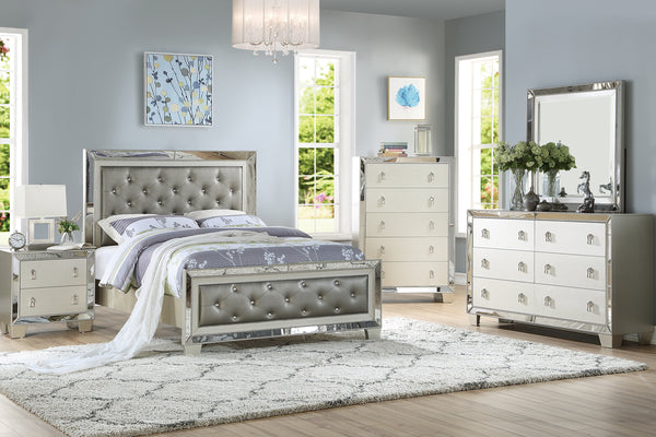 English Elm Traditional Elegant 6-Drawer Dresser with Antique Finish and Decorative Pulls for Spacious Bedroom Storage Silver 41 L x 21 W x 56 H B011P395091