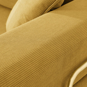 English Elm Modern Modular Sofa Bed Fold-Out Convertible Floor Couch with Removable Backrest, Corduroy Comfort Yellow W1117P312487