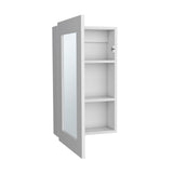 White Medicine Cabinet with Mirrored Door & 3 Shelves for Stylish Bathroom Storage - Compact Design, High Quality - 5.00 x 15.30 x 25.70