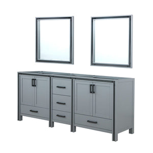 English Elm Dark Grey Double Bath Vanity 80" W With 30" Mirrors - Elegant Storage & Durable Design For Bathrooms B2731S00587