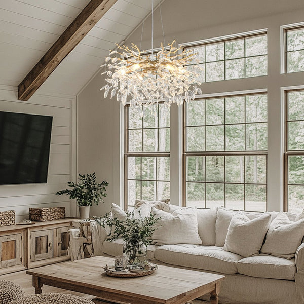 English Elm 10-light Gold Chandelier Seeded Glass Globe Fixture for Dining Room or Kitchen Island W5008P466533