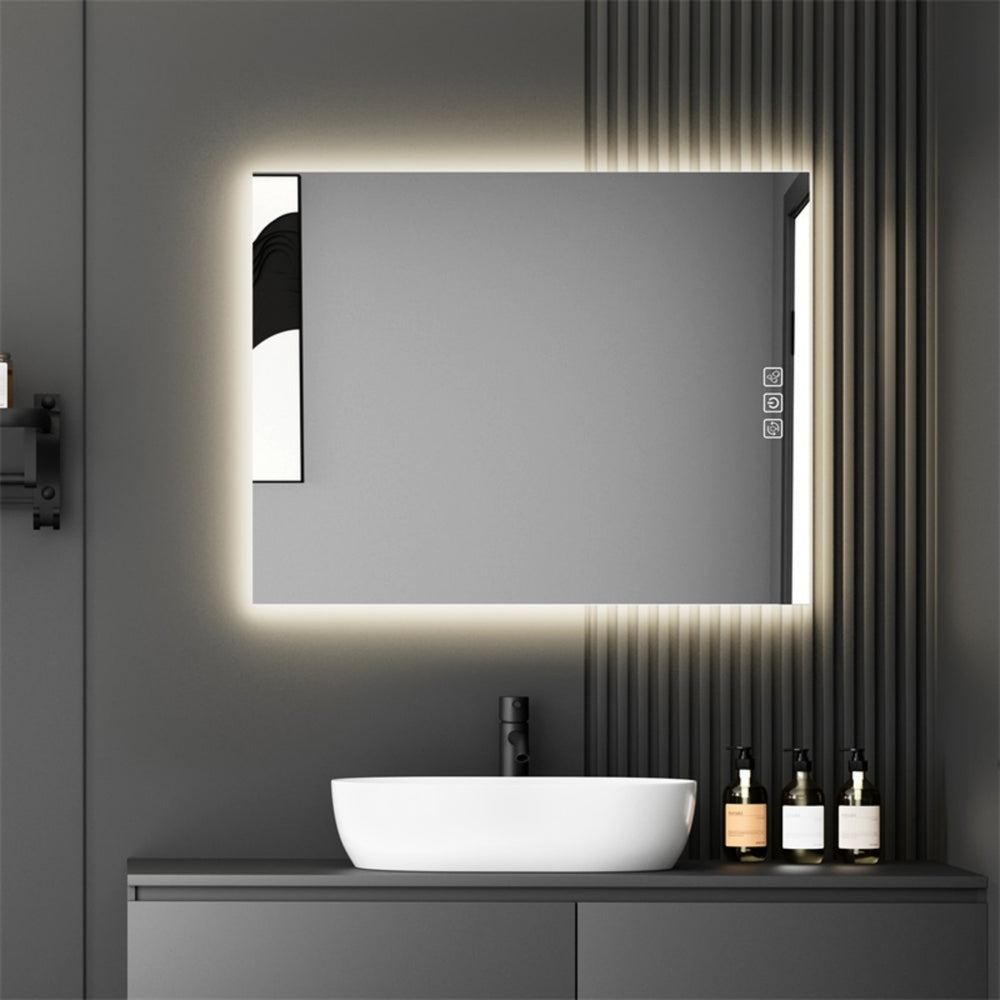 English Elm 36" LED Bathroom Mirror - 36"x28" Anti-Fog Vanity with 5-Min Defog, 3-Color Dimmable, CRI90+ Memory Function T3177P284021