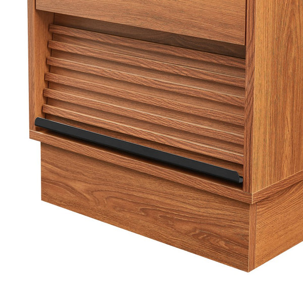 English Elm Christopher Knight Home® - Mid Mid Century Modern Nightstand with USB Charging Station, LED App-Control Lights, 2 Drawers, Sleek Design Yellow 22.24 L x 18.7 W x 7.09 H N761P255453Y