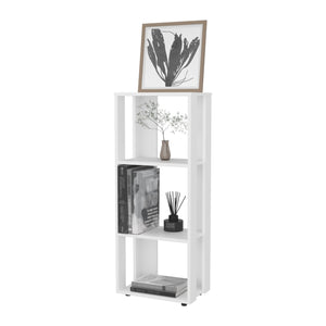 English Elm FM Modoc Melamine Bookcase White with 3 Open Shelves, Slim Tall Storage for Books Decor Office Home B128P269889
