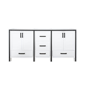 English Elm White 72-in Double Bath Vanity with Soft-Close Drawers, Solid Wood Frame, 2 Cabinets & 5 Drawers B2731P260719