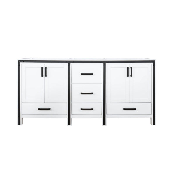 English Elm White 72-in Double Bath Vanity with Soft-Close Drawers, Solid Wood Frame, 2 Cabinets & 5 Drawers B2731P260719