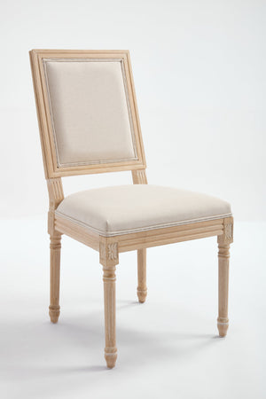 English Elm French Country Dining Chairs Set Of 2 – Elegant Upholstered Square Back, Stylish Comfort For Dining W3426P324534