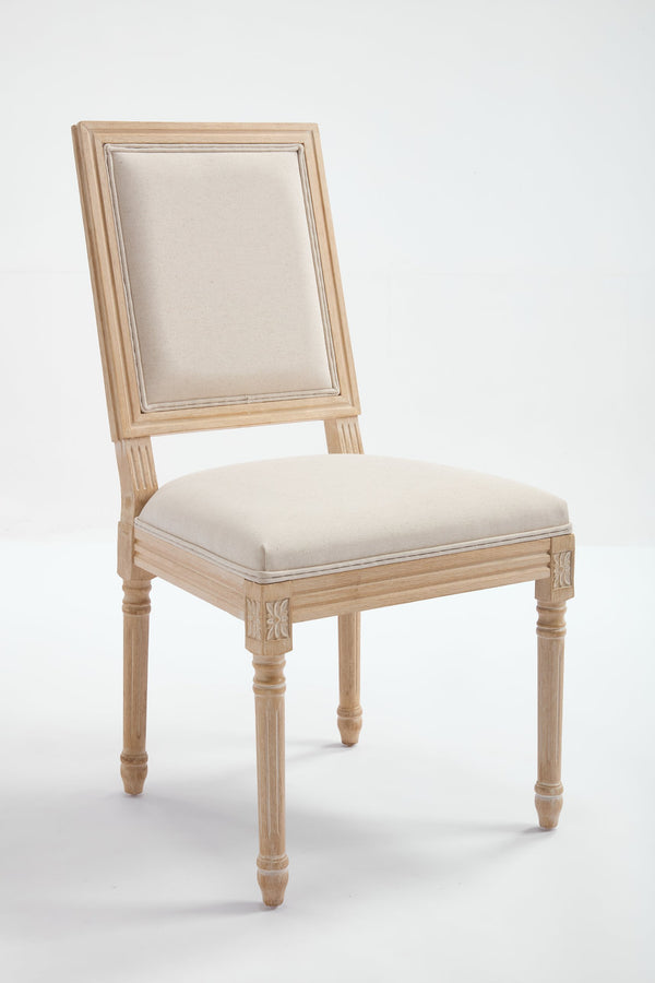 English Elm French Country Dining Chairs Set Of 2 – Elegant Upholstered Square Back, Stylish Comfort For Dining W3426P324534